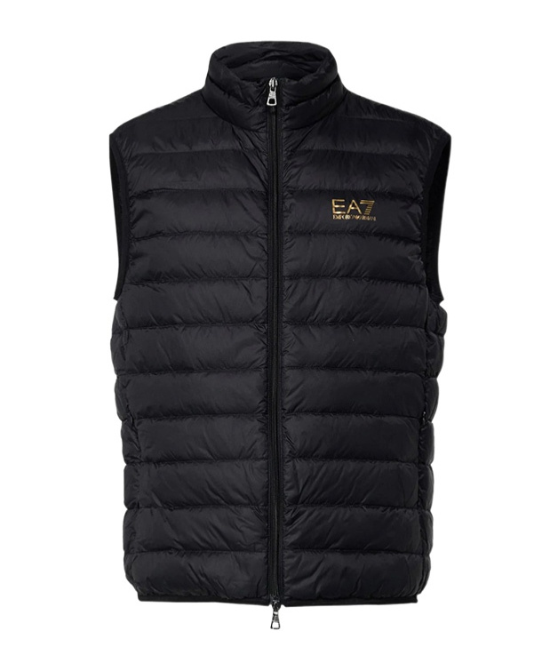 Ea7 Upright Neck Down Vest In Black