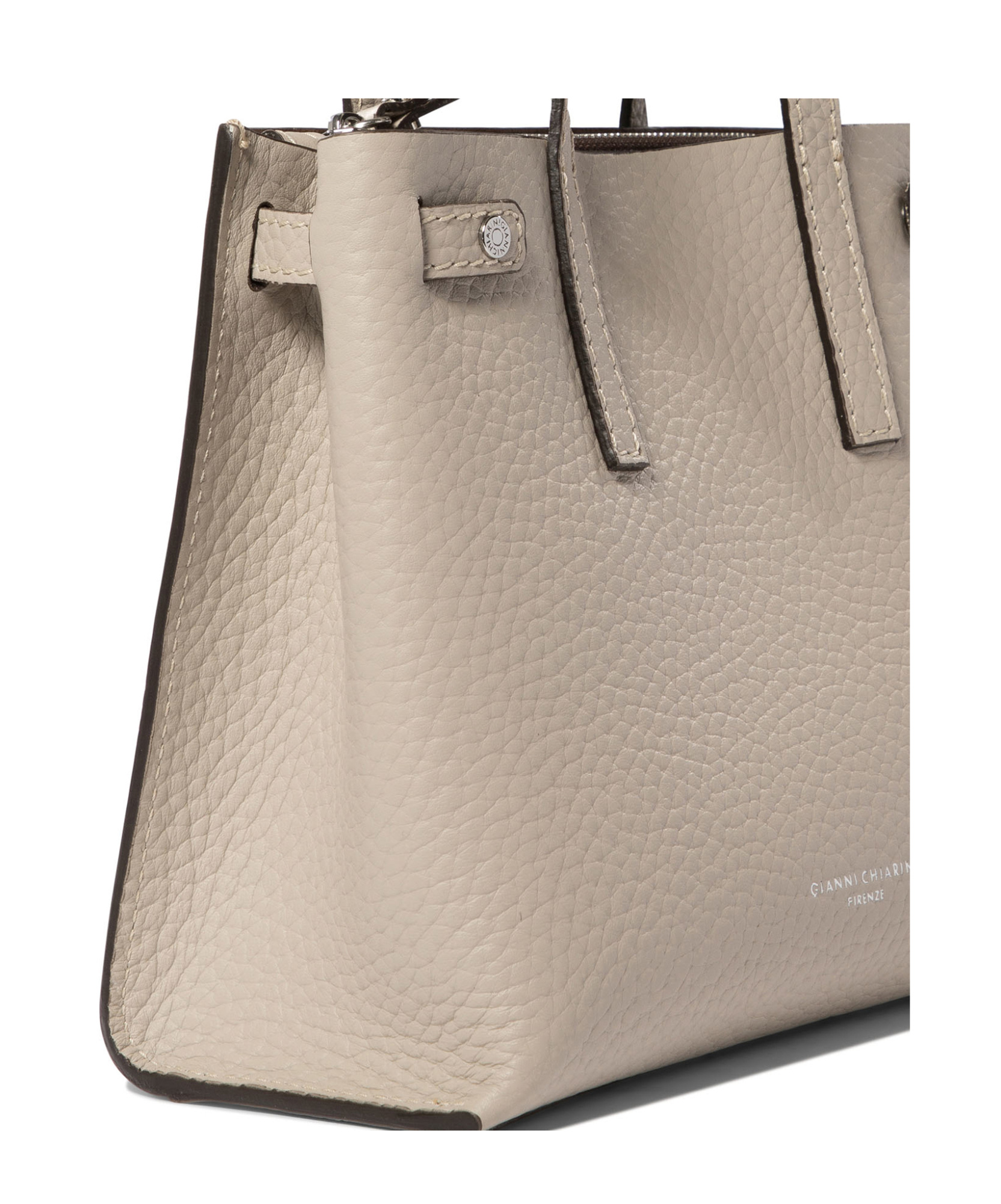Gianni Chiarini Double Handle Shoulder Bag In Nude
