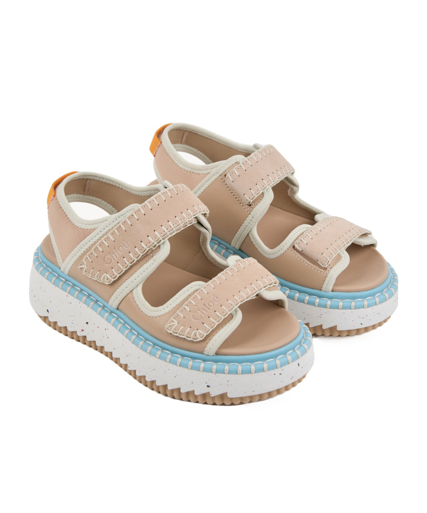 Shop Chloé Nama Platform Sandals In White