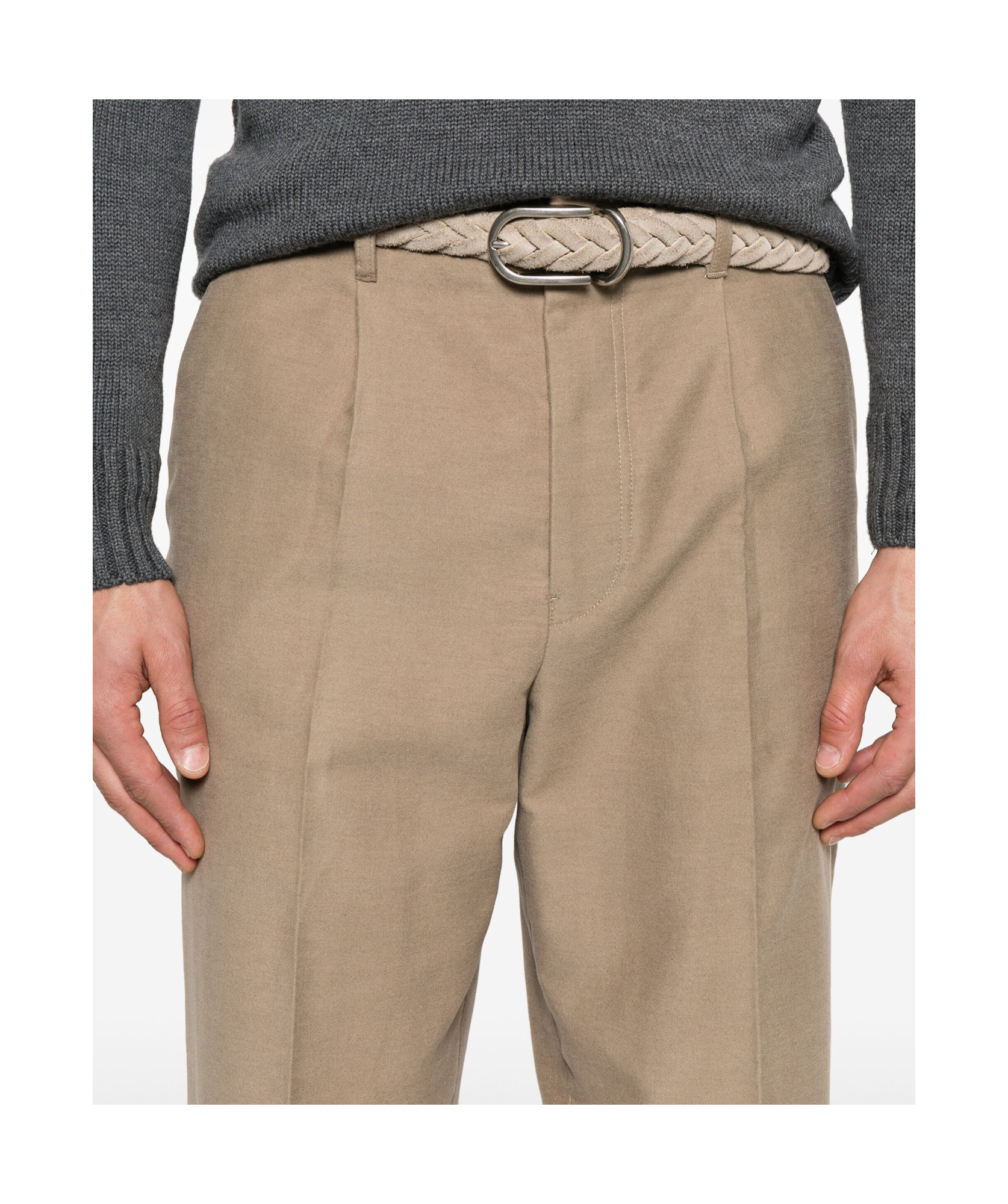 Zegna Belt-loop Casual Pants In Nude