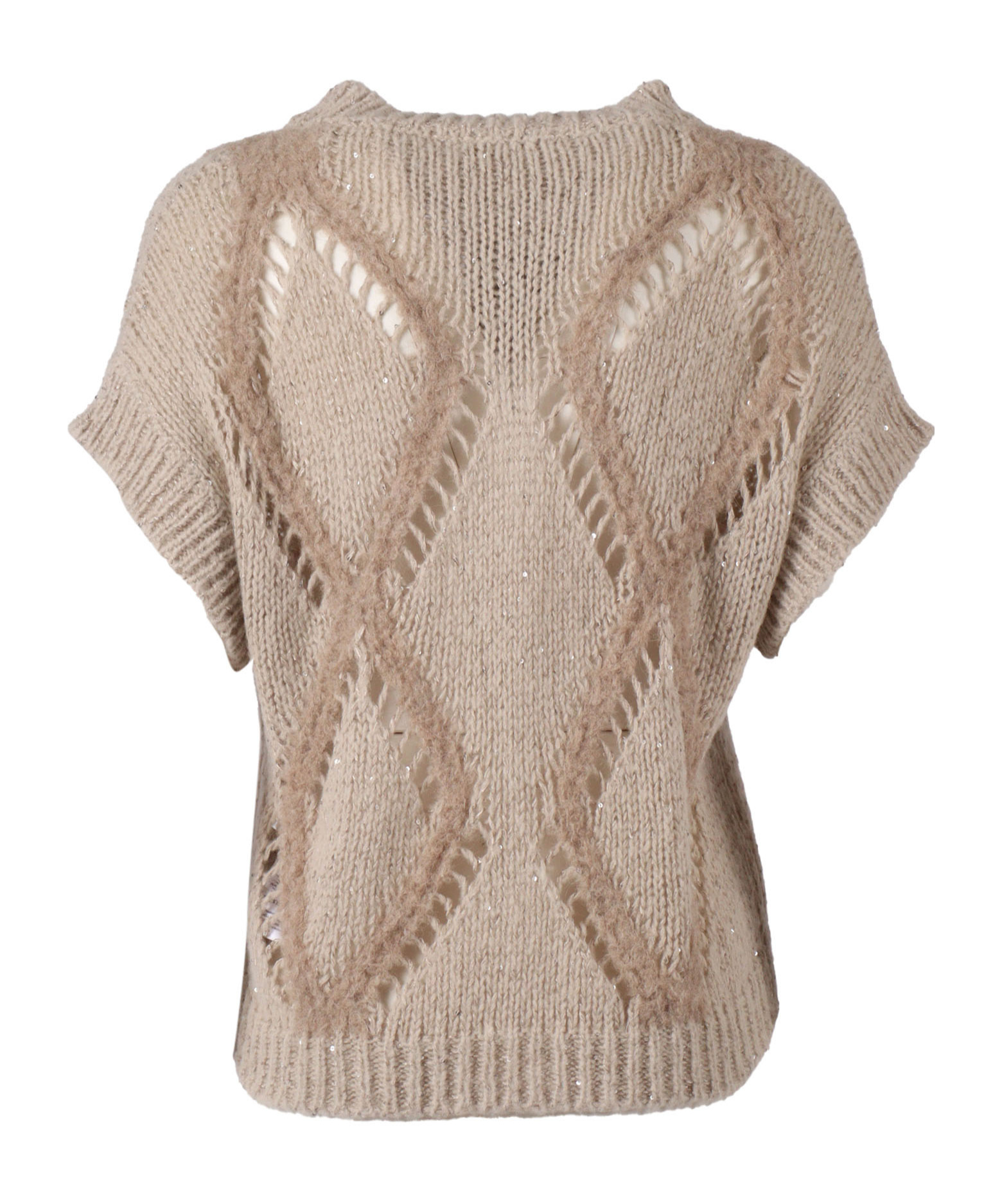 Antonelli Crew Neck Short-sleeved Sweater In Brown