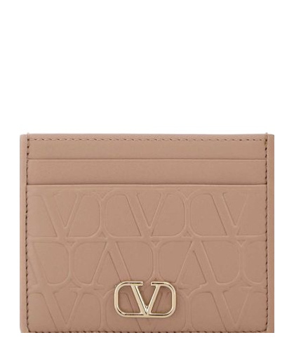 Valentino Vlogo Signature Cardholder In Pink