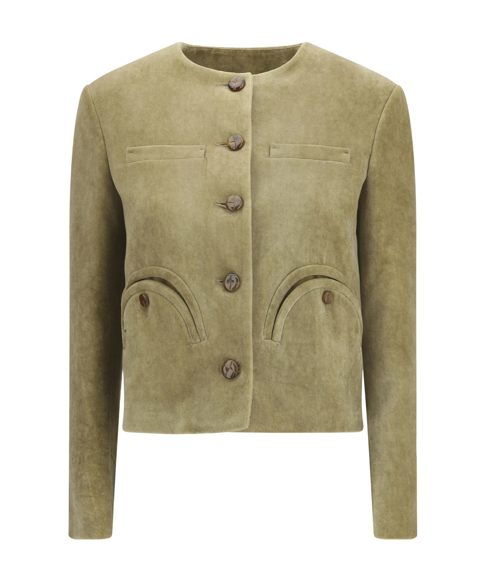Blazé Milano Shamo Bolero Button-fastening Jacket In Green