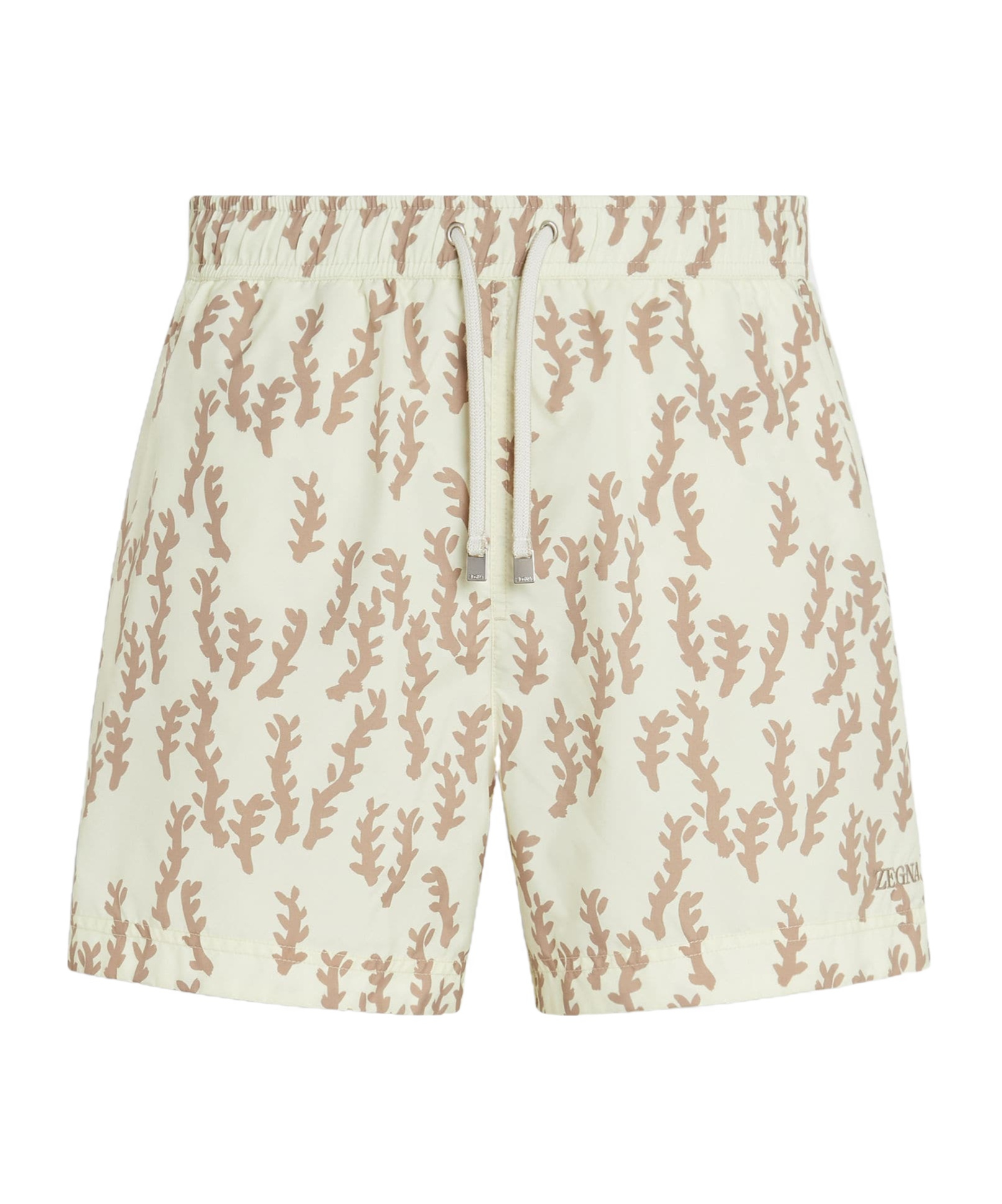 Zegna Oasi Printed Swim Trunks In Yellow