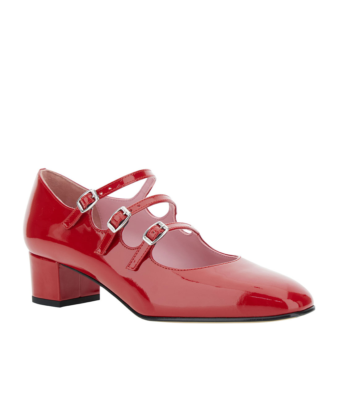Shop Carel Paris Carel Triple Strap Heel Pumps In Red