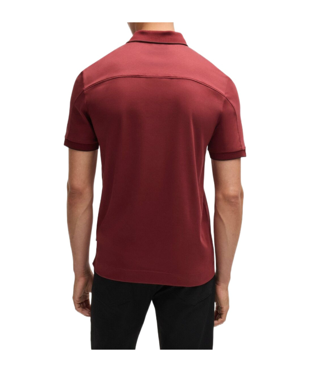 Hugo Boss Penrose Contrasting-collar Polo Shirt In Red