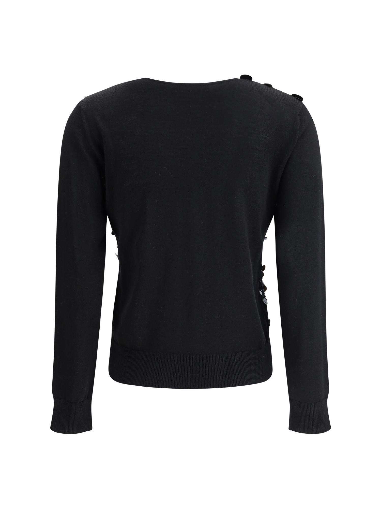 Fabiana Filippi Sequin-embellished V-neck Sweater In Black