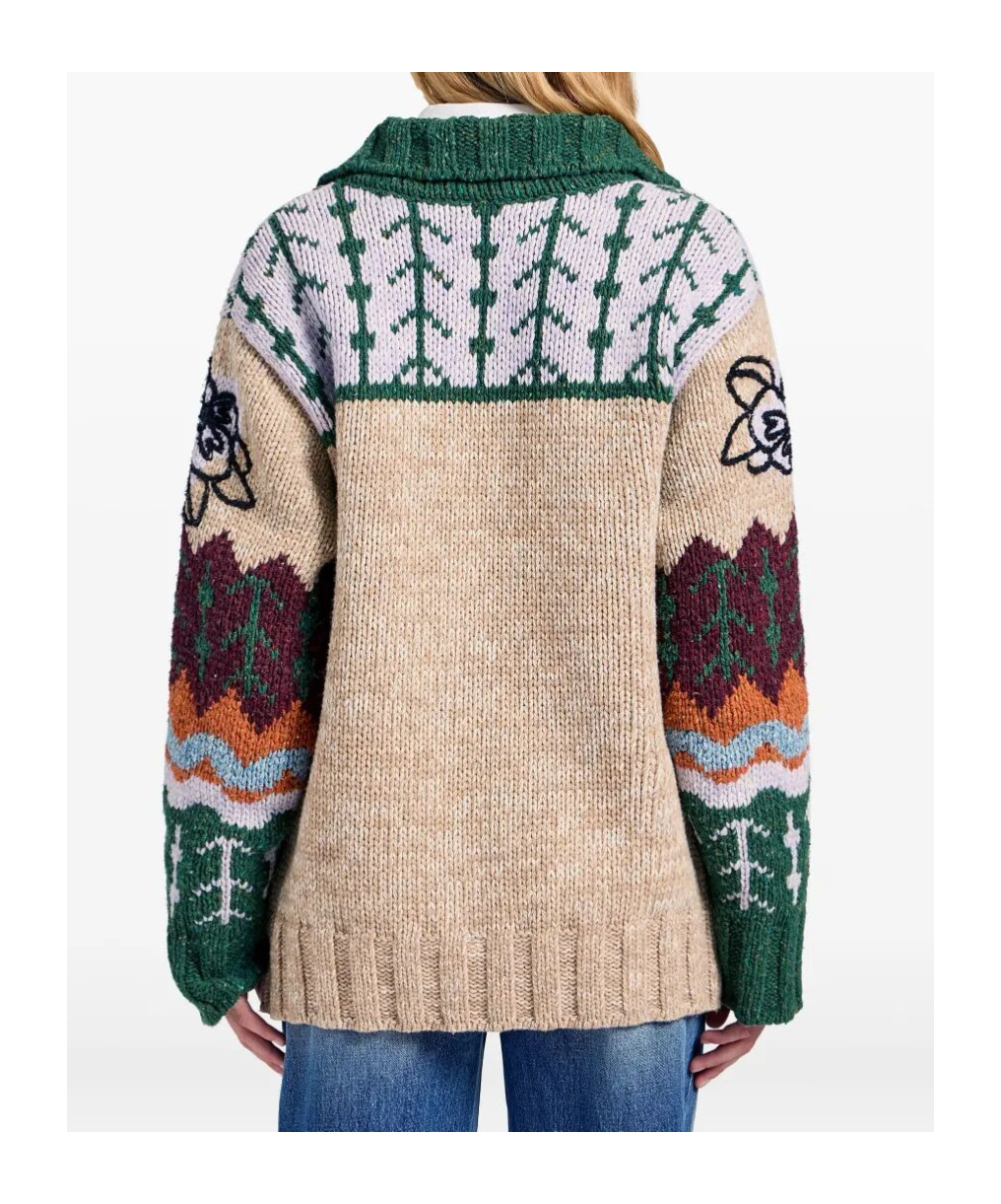 La Doublej Floral-embroidered Cardigan In Multi