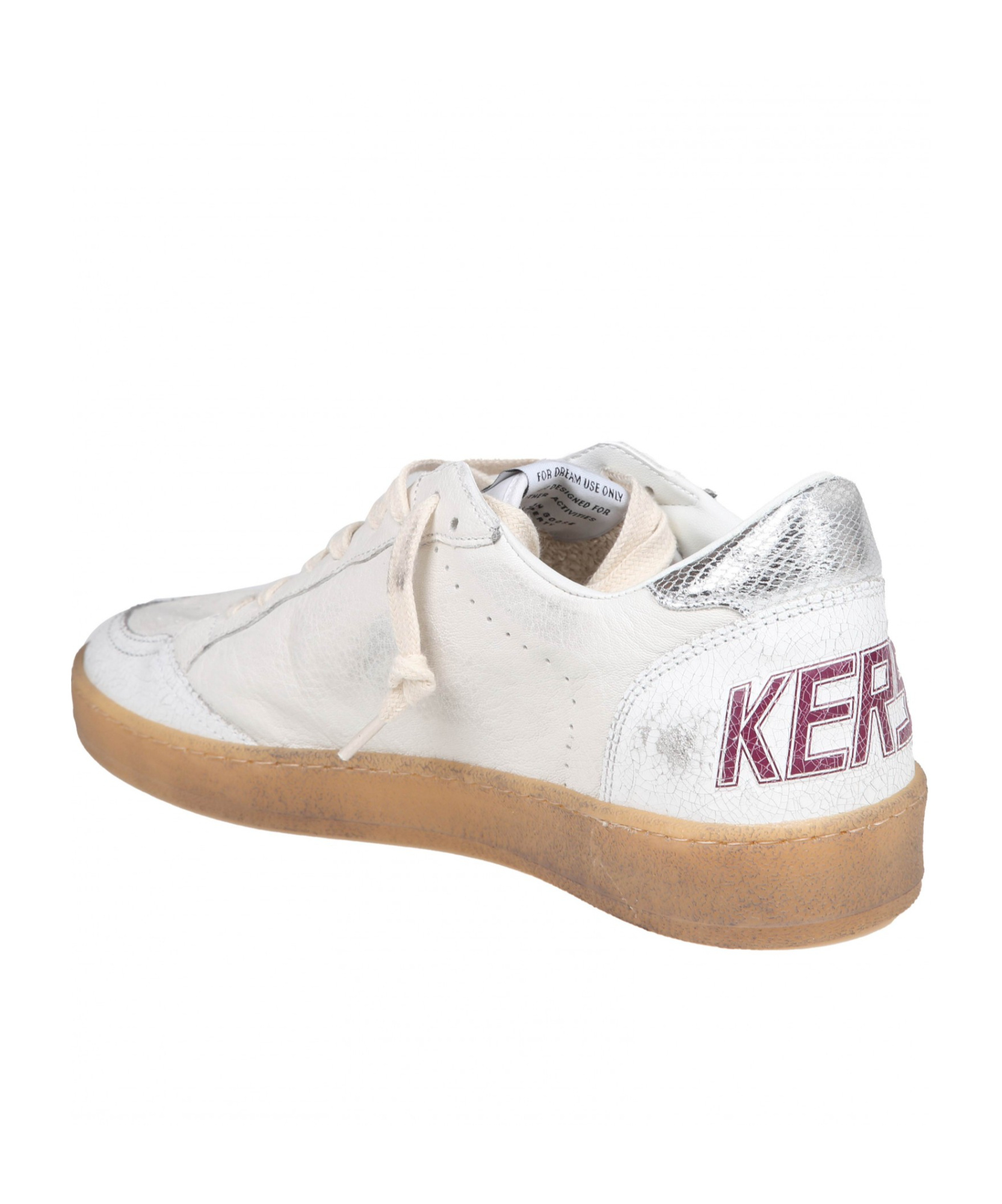 Golden Goose Leather Low Top Sneakers With Distressed Effect In White