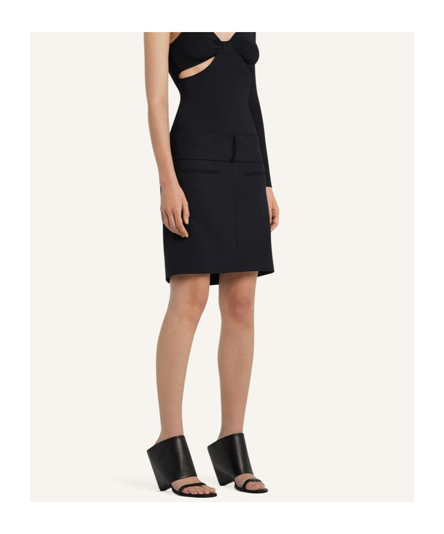 Courrèges Oblique Draped Mini Skirt In Black