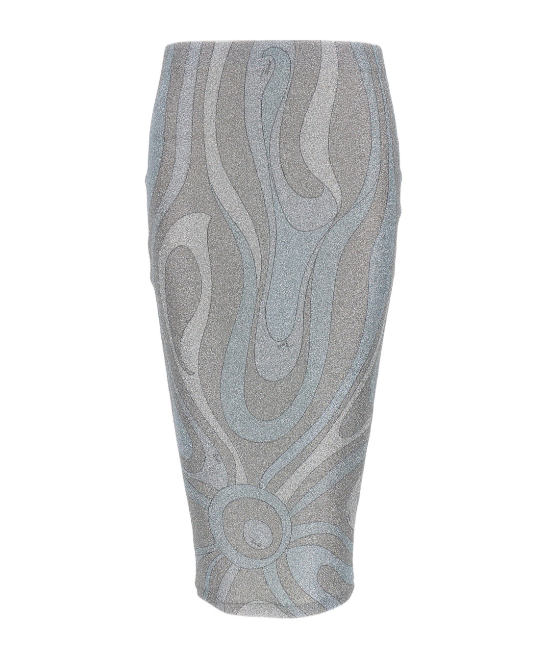 Pucci Flame Jersey Skirt With Print And Logo In Gray