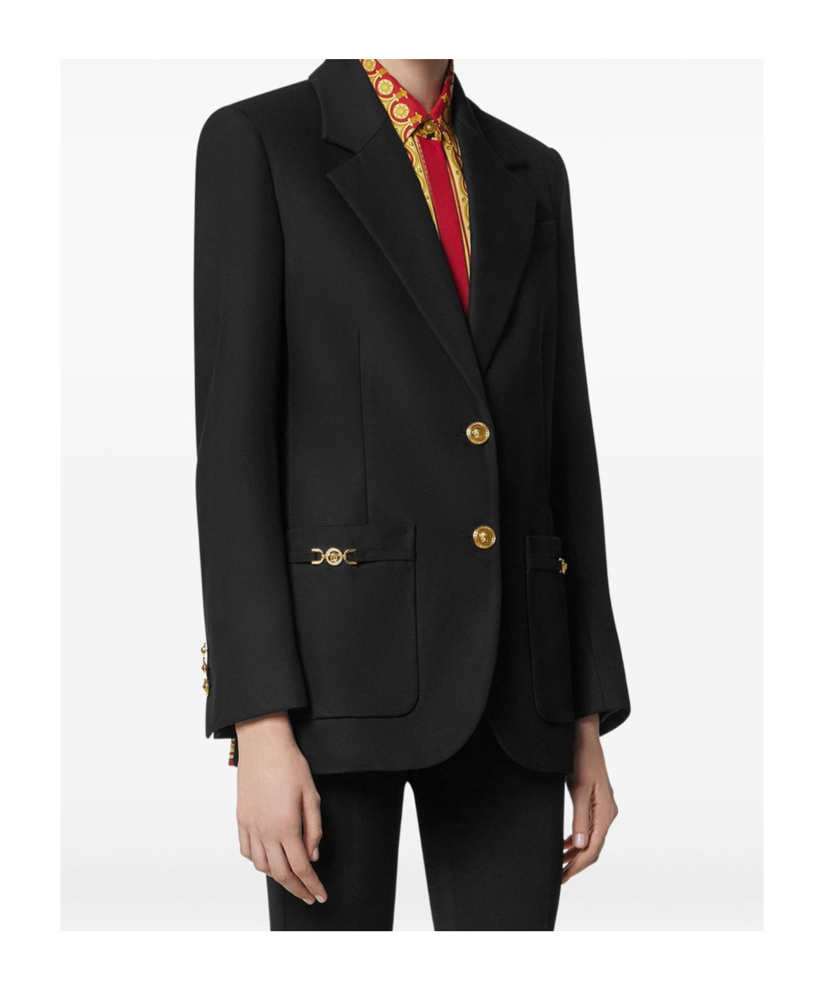 Versace Tailored Jacket With Embellished Back Detail In Black