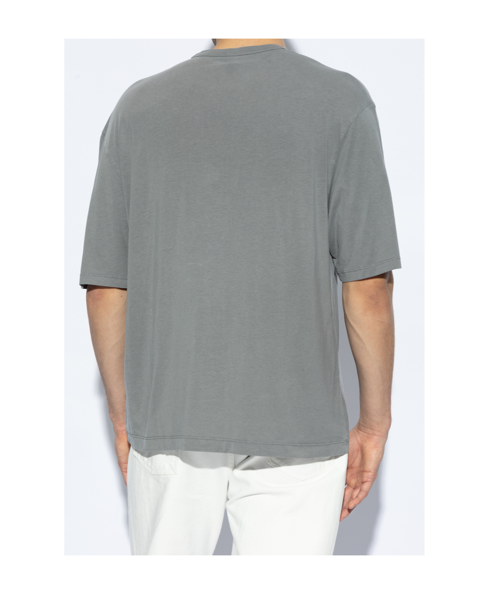 Shop Officine Generale Open-necked Black Shirt In Gray