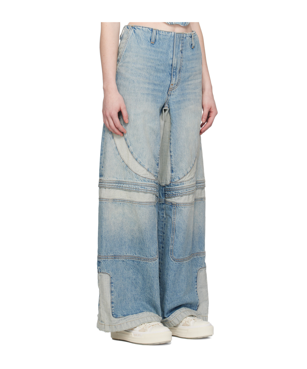 AMIRI BAGGY MX3 PANELED DENIM PANTS