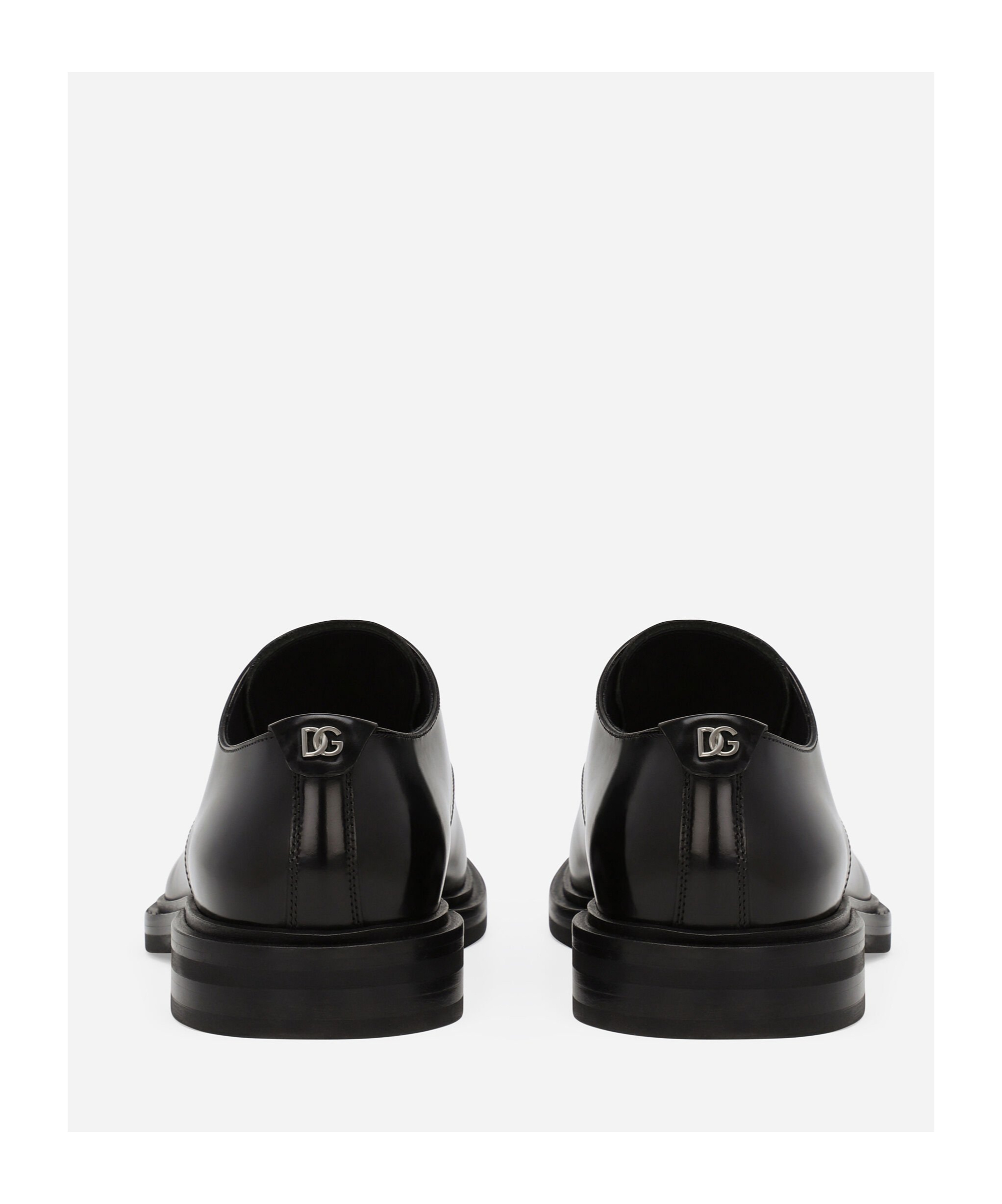 Dolce & Gabbana Black Leather Lace Up Shoes In Black