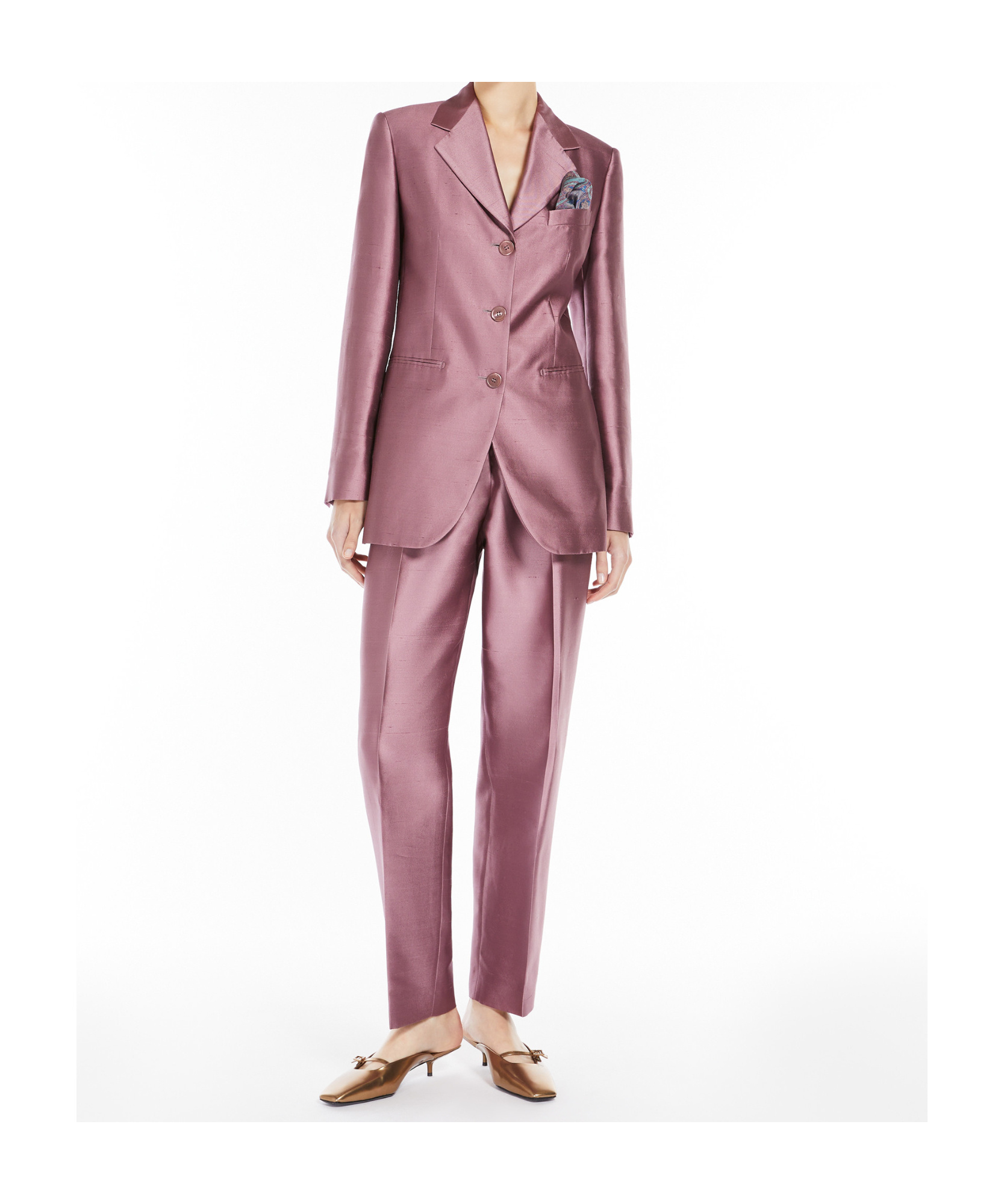Max Mara Long-sleeved Suit Coat In Pink
