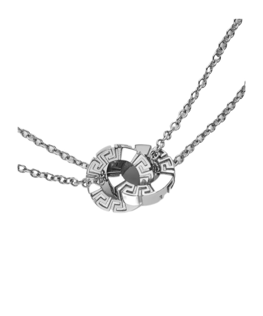 Versace Interlocking-design Necklace In Metallic