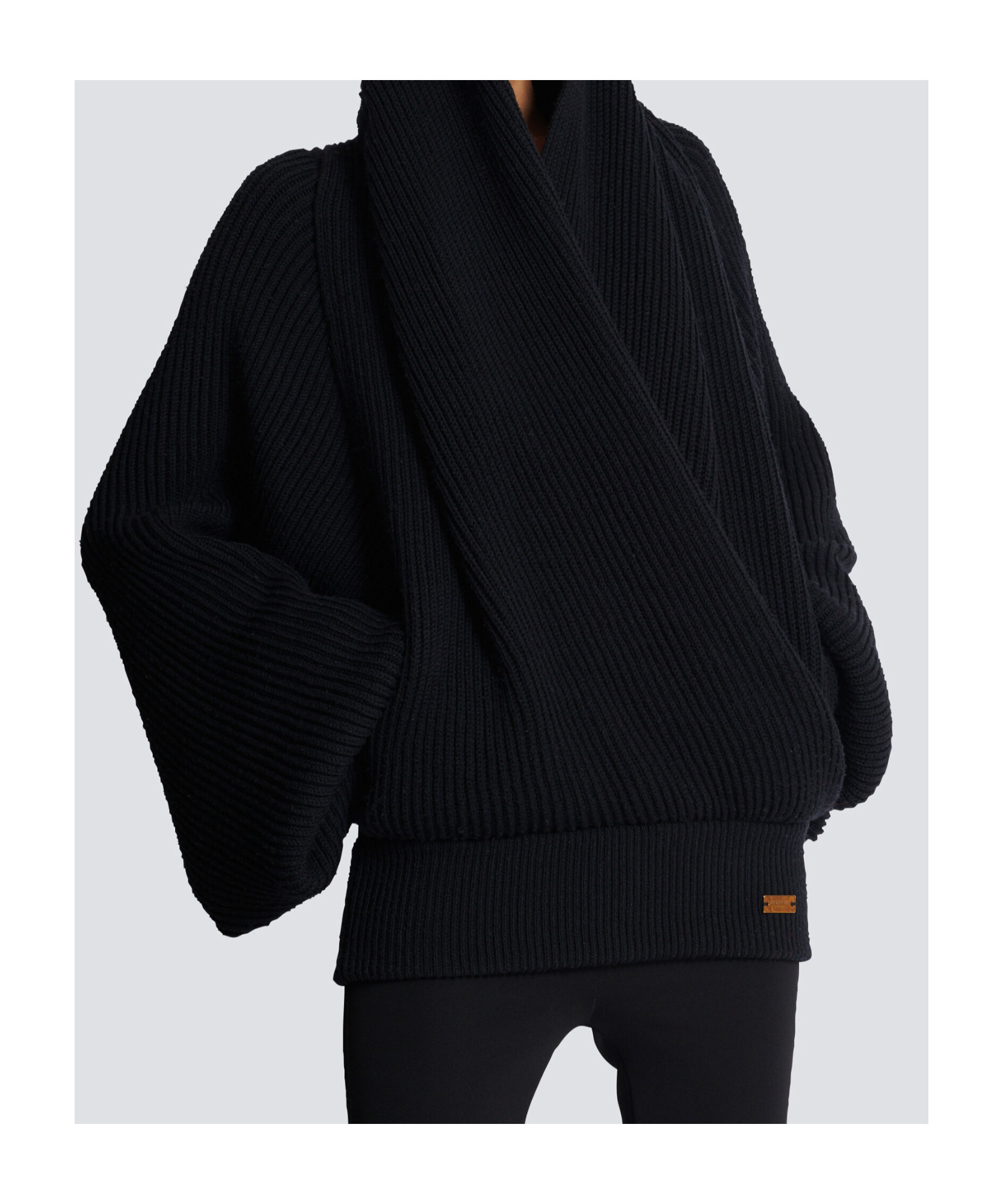 Balmain Black Fitted Cardigan With V Neckline And Jewel Buttons In Knit In Black