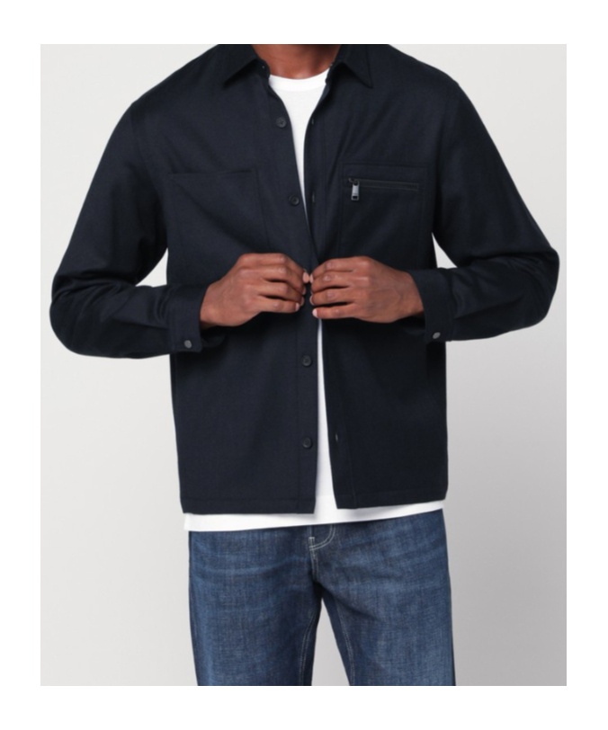 Zegna Padded Techmerino Shirt Jacket In Blue