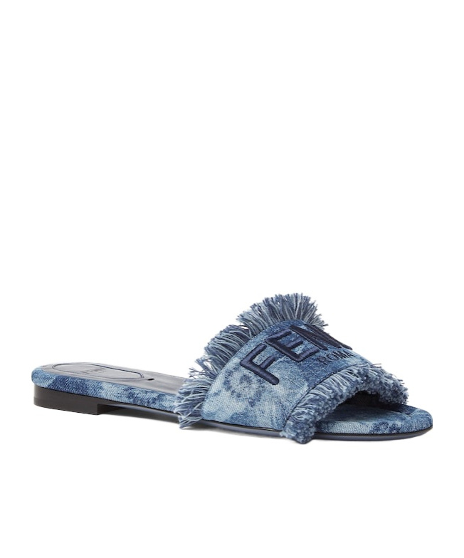 Fendi Sun Slides Frayed Edges