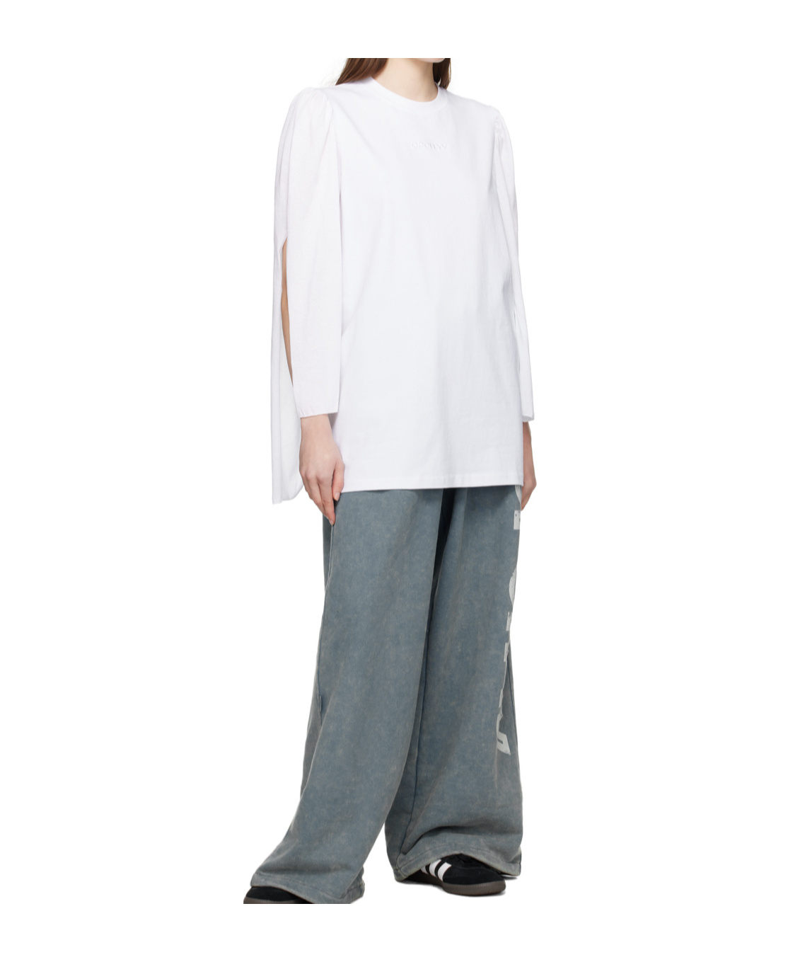 Open Yy Knotted T-shirt In White