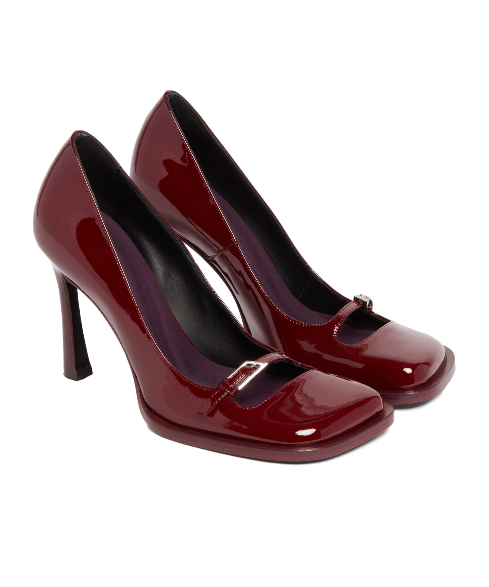 Attico Mia 95 Patent Leather Pumps In Burgundy
