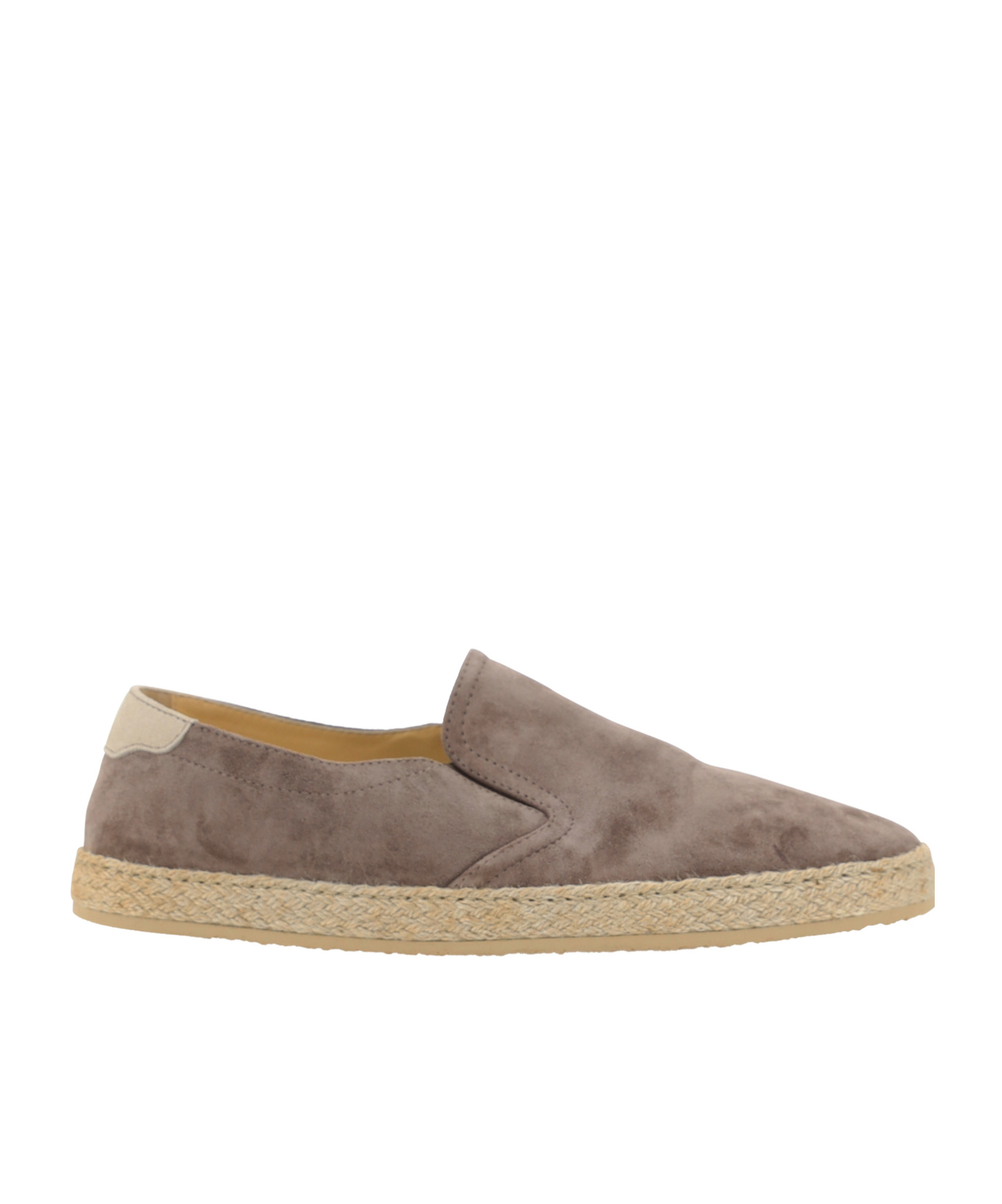Brunello Cucinelli Leather Espadrilles With Contrast Heel Panel In Nude