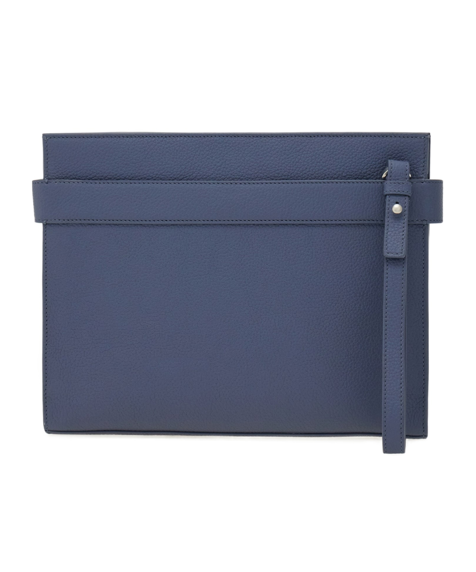 Ferragamo Pouch With Gancini Buckles In Gray