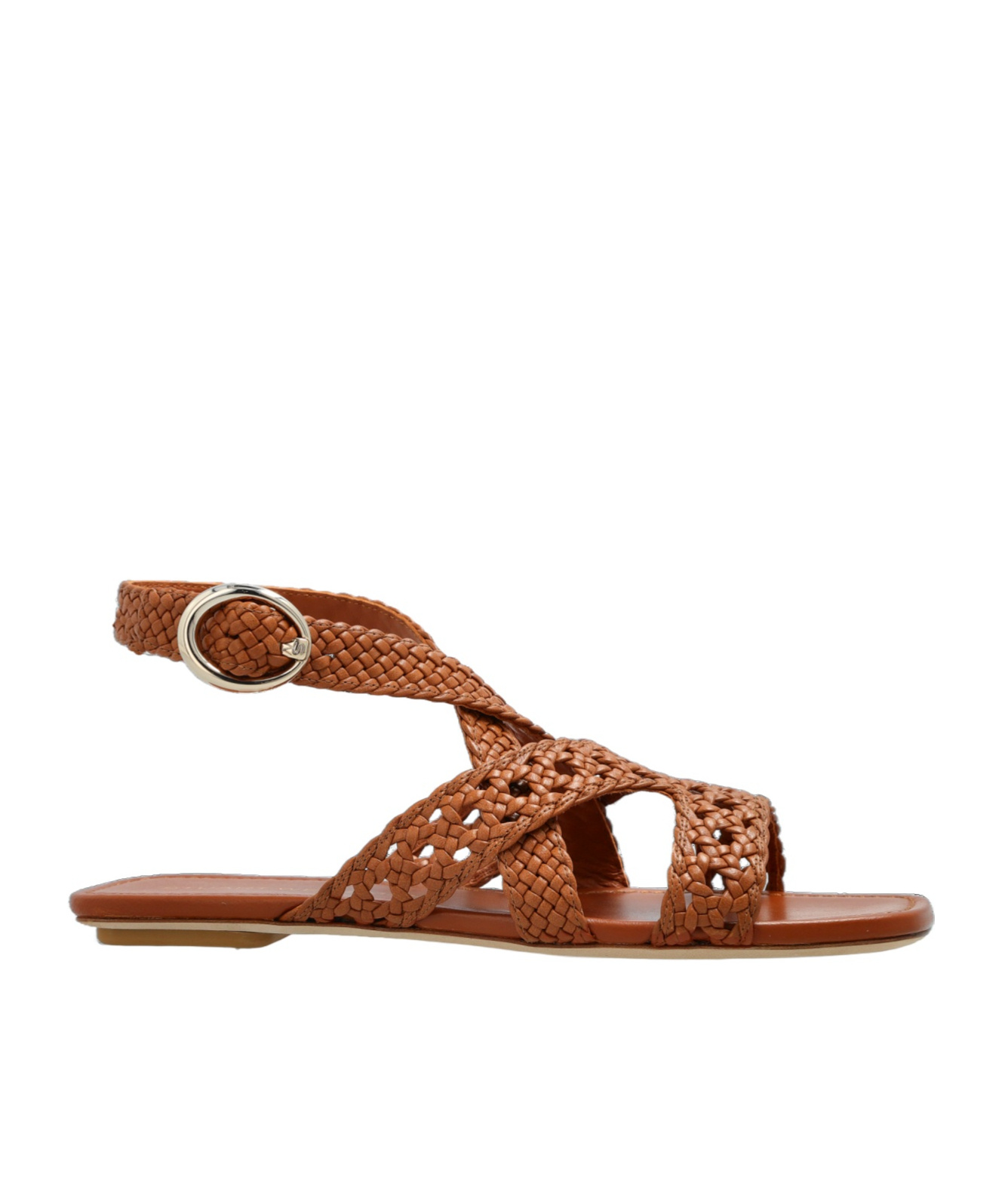 Stuart Weitzman Heel Sandals With Braided Straps And Open Toe In Brown