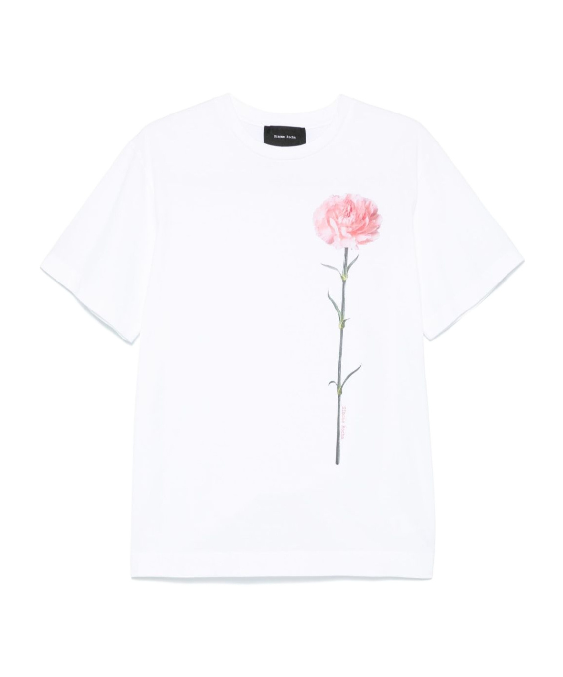 Simone Rocha Women Carnation Print Short Sleeve T-shirt In White