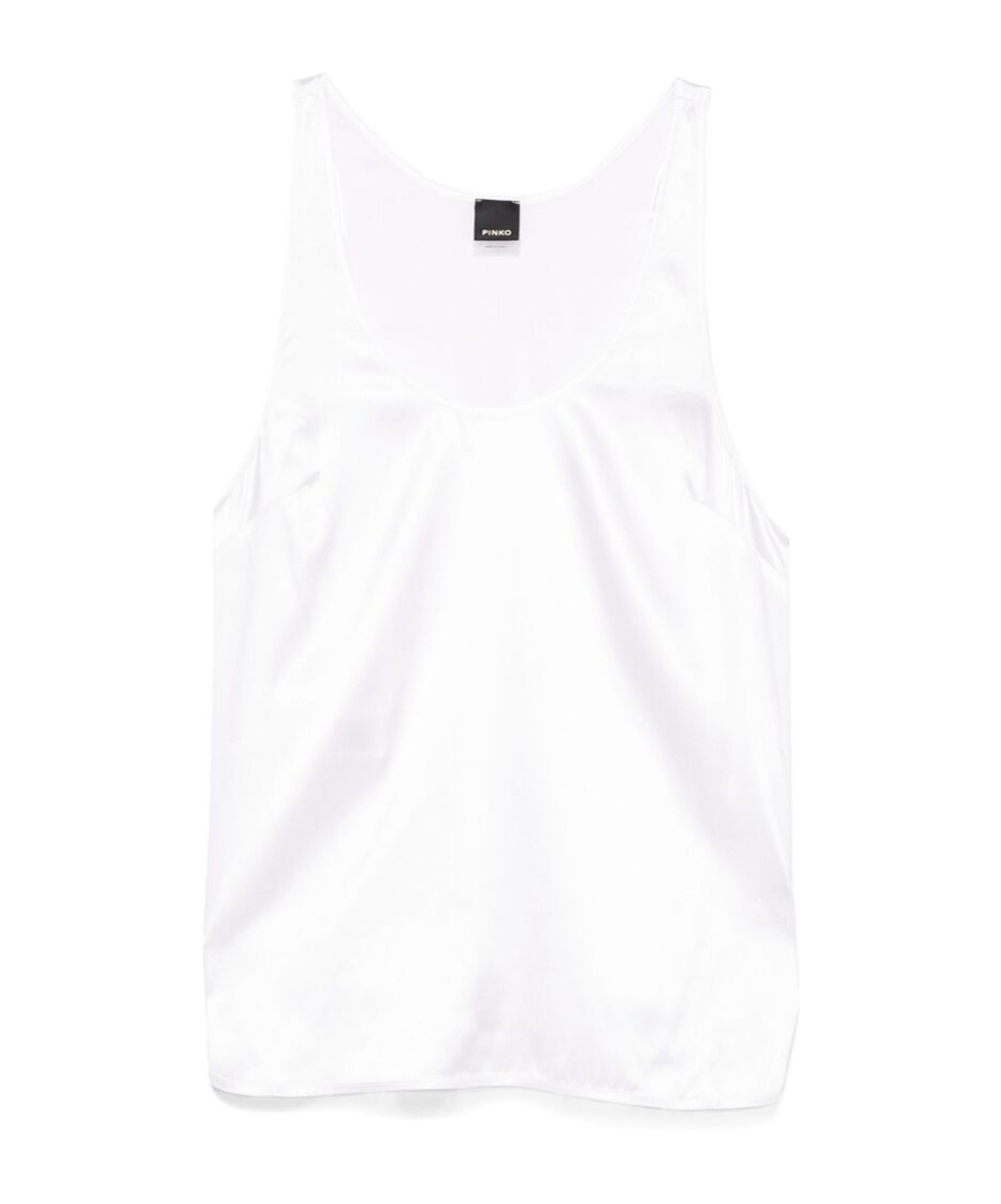 Shop Pinko Satin Tank Top In White