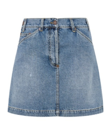 Moschino Denim Skirt With Belt Loops And Pockets In Blue
