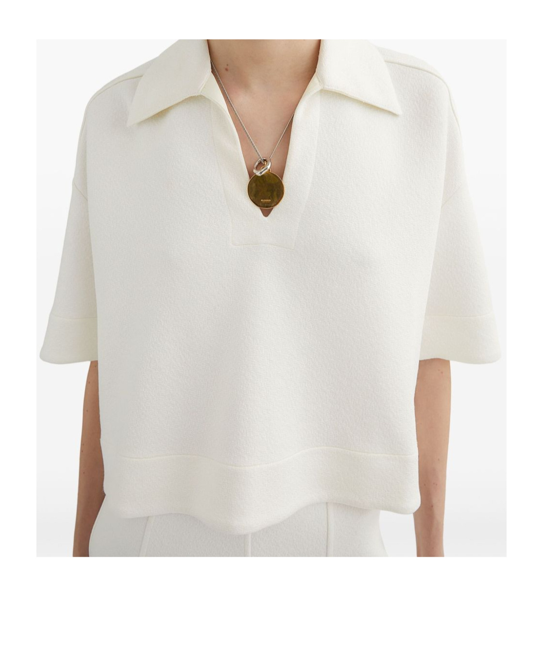 Jil Sander Cropped Polo Shirt In White