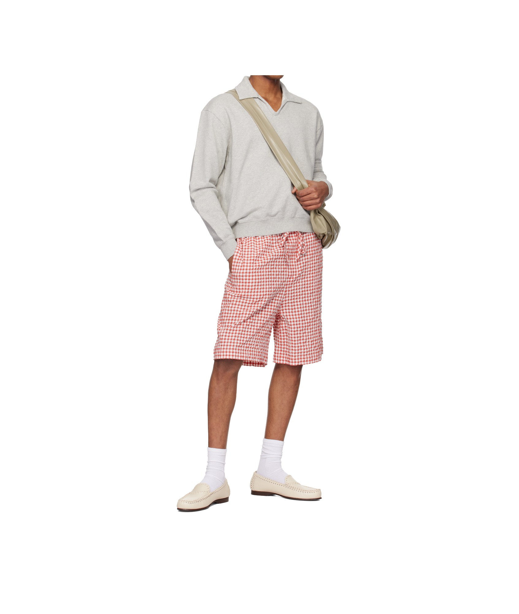 Bode Long Sleeve Polo Shirt In Gray