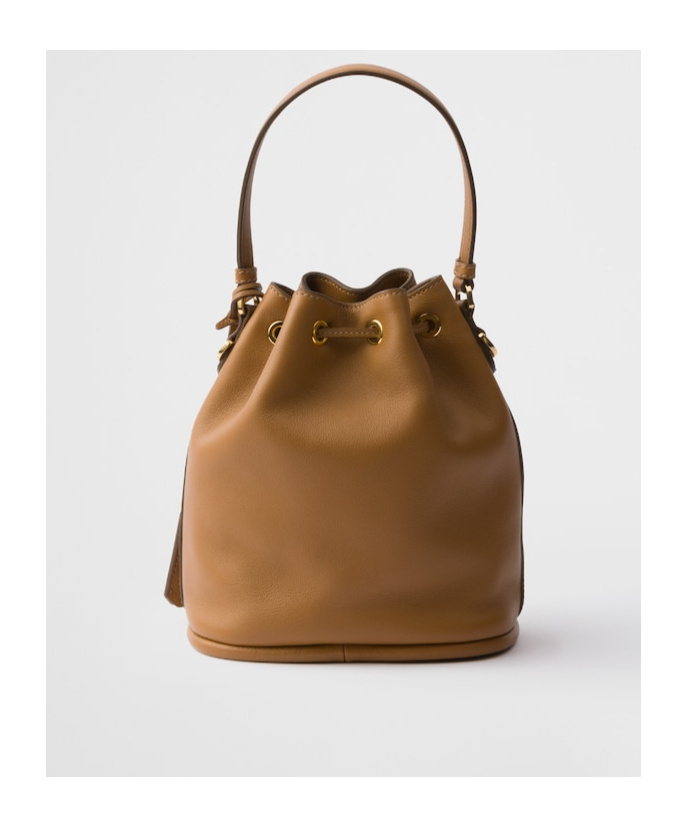 Prada Mini Drawstring Shoulder Bag In Brown