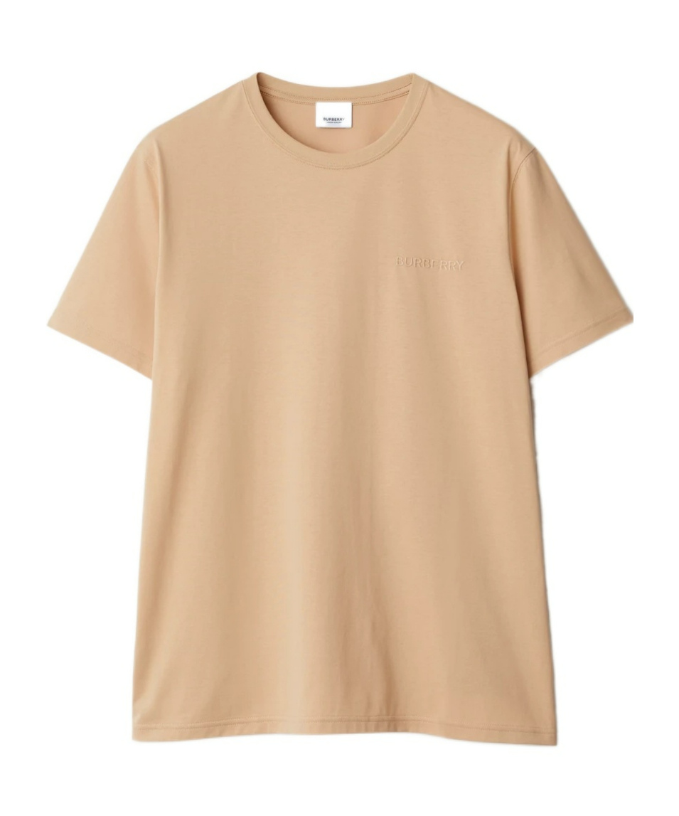 Burberry T-shirt With Round Neck And Short Sleeves In Nude