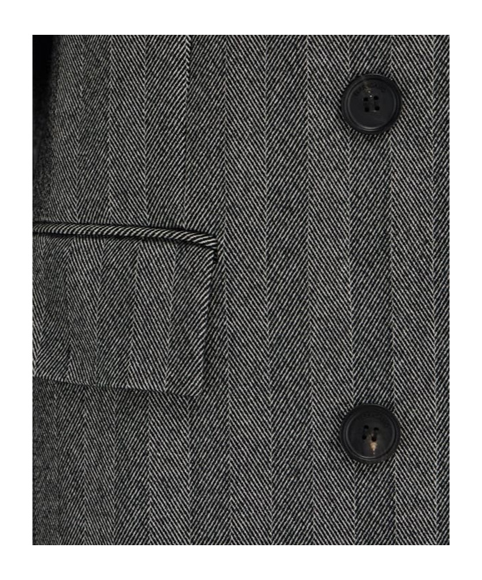 Ferragamo Oversize Chevron Coat In Gray