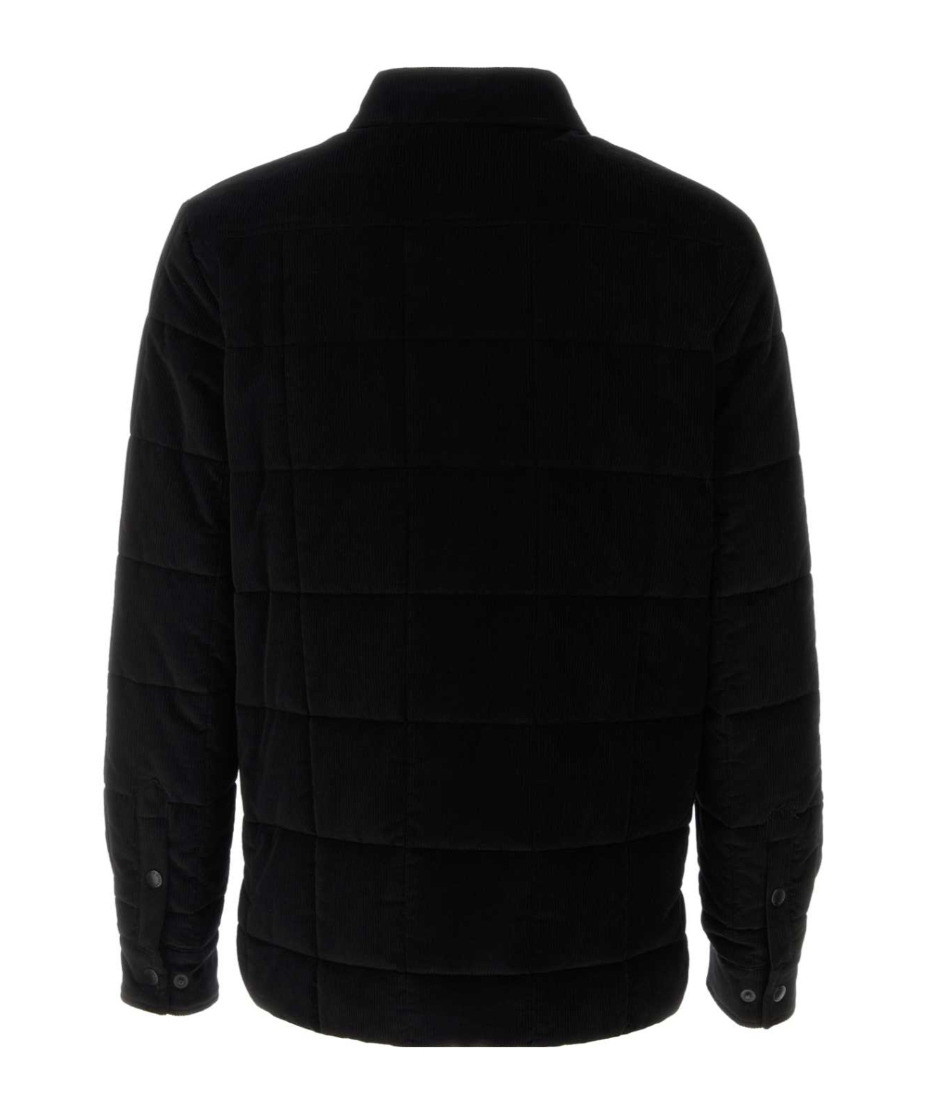 Dolce & Gabbana Black Corduroy Padded Jacket In Black