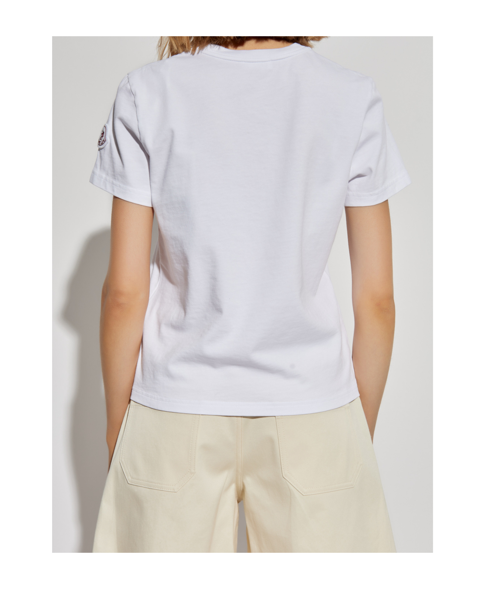 Moncler Open-necked Black Shirt In White