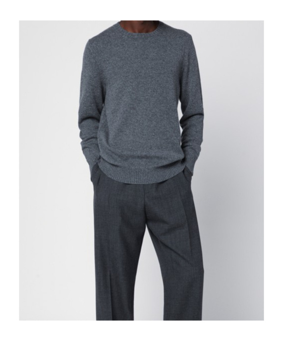 Drumohr Grey Crew-neck Sweater In Cashmere In Gray