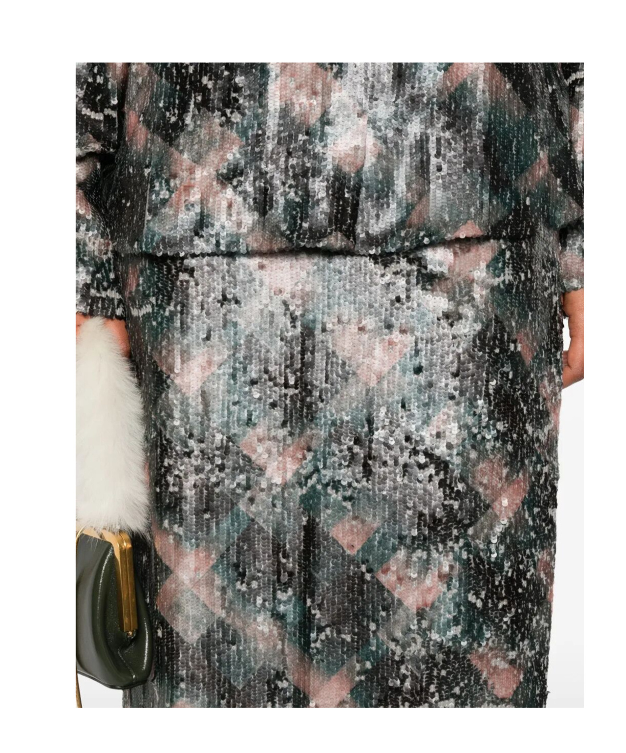 Dries Van Noten Mid-length Skirt Sequin Detail In Gray