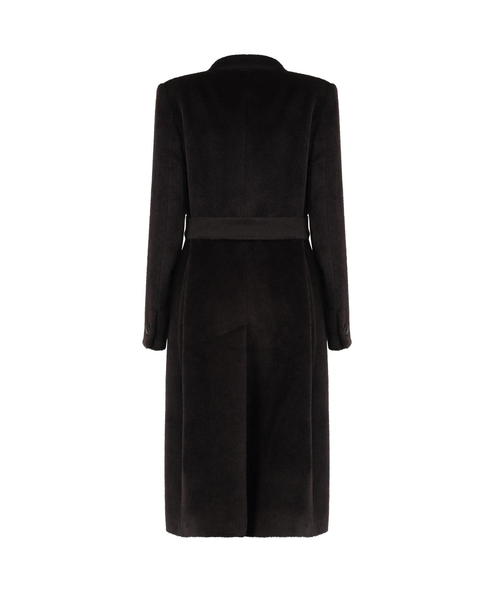 Tagliatore Double Breasted Faux Fur Coat In Black