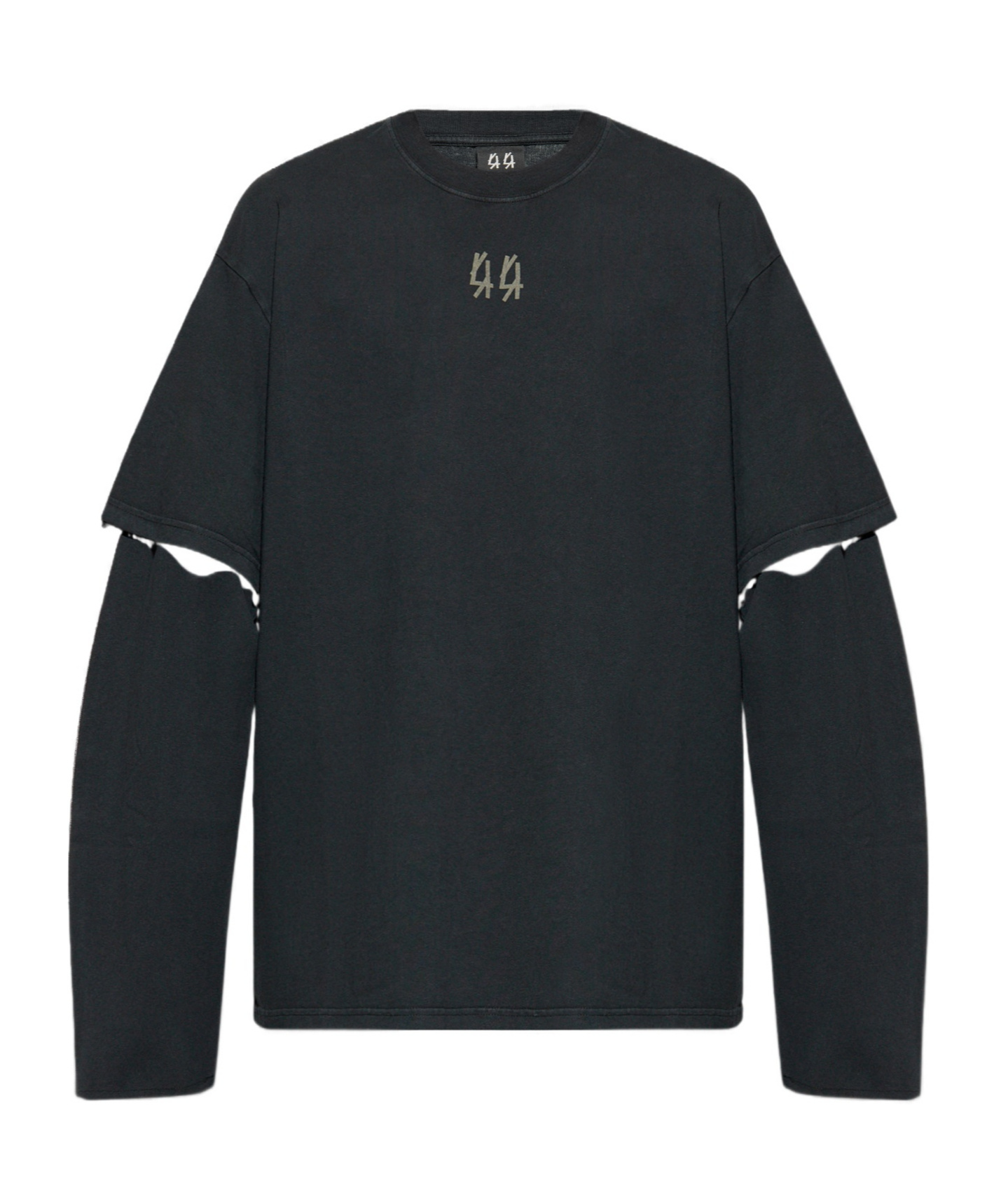 44 Label Group Long-sleeved T-shirt In Black