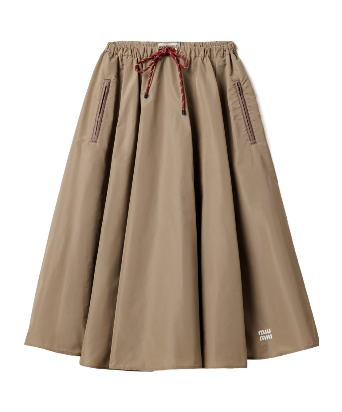 Miu Miu Drawstring Skirt In Brown