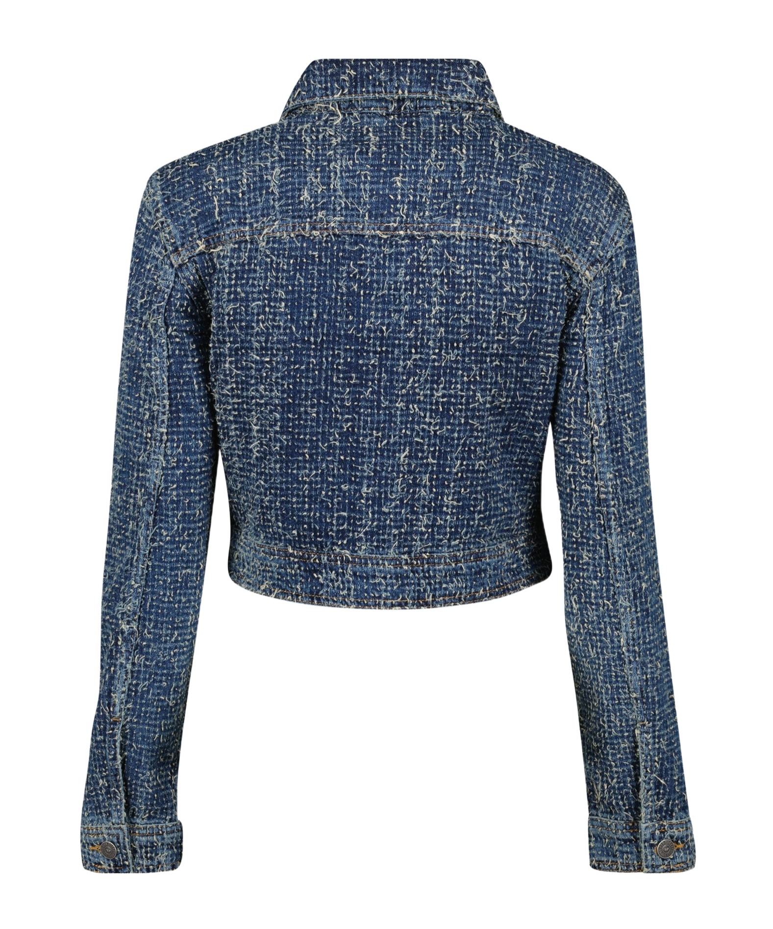 Diesel De-atel-s Cropped Denim Jacket In Blue