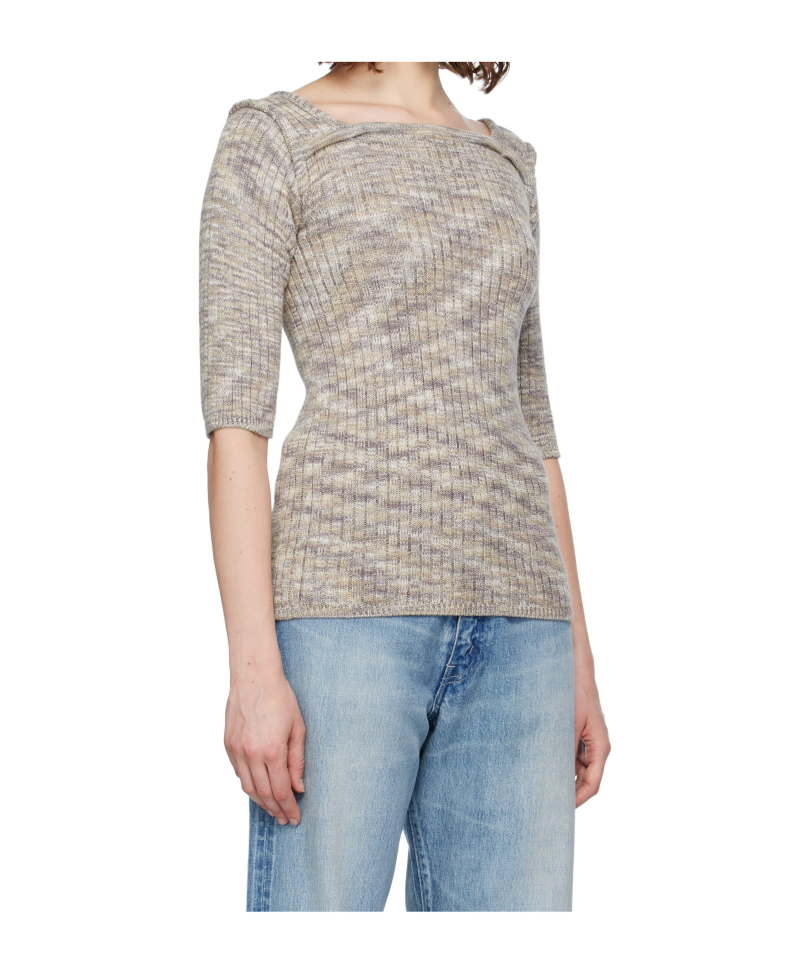 Baserange Three-quarter Sleeve Sweater In Gray