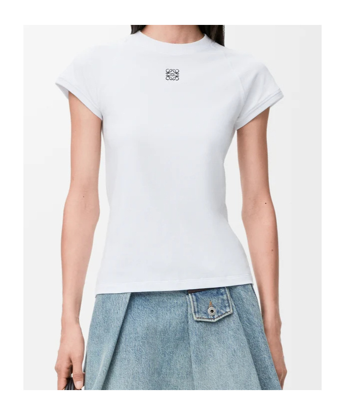 Loewe Anagram Embroidered Cotton-blend Jersey T-shirt In White