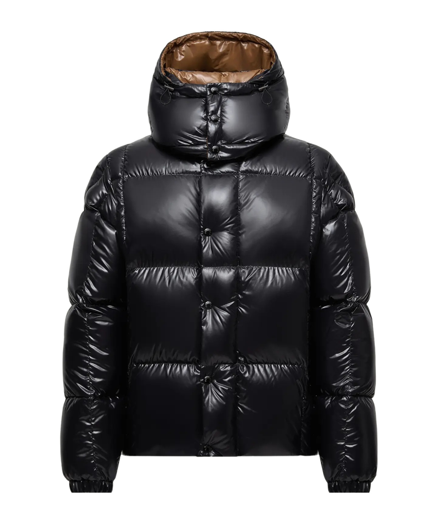 Moncler Parana Glossy Hooded Short Down Jacket Clothing In Black