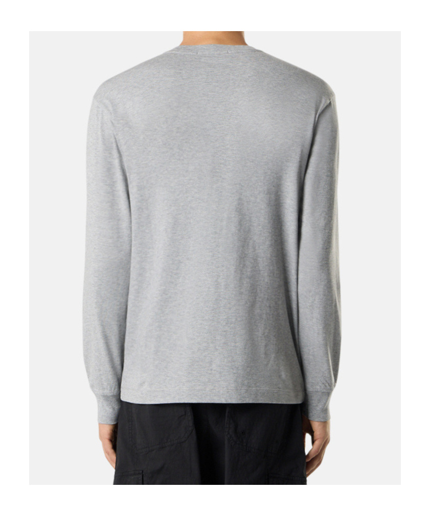 Stone Island Slim Fit Long Sleeve T-shirt With Compass Patch In Gray