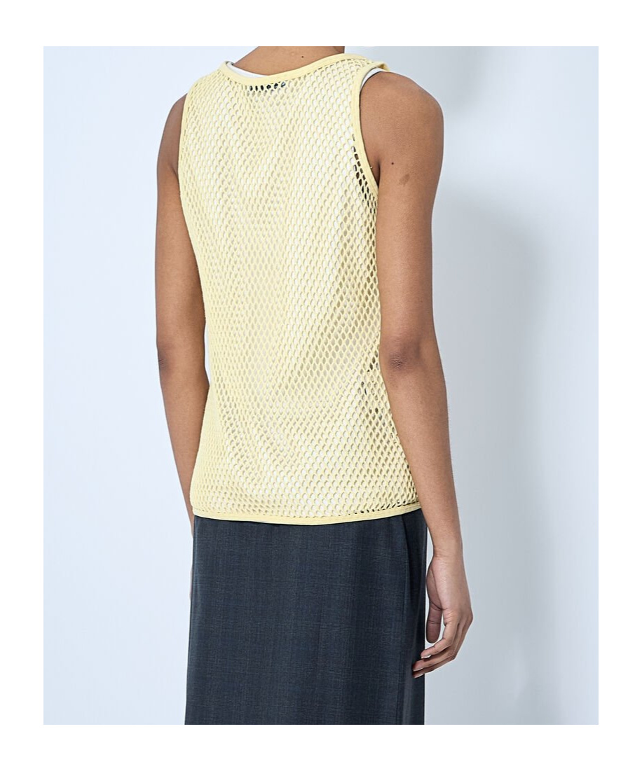 Prada Round Neck Sleeveless Vest In Yellow
